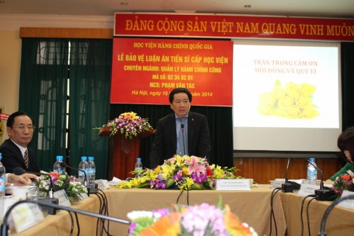 Lễ bảo vệ luận án Tiến sỹ của NCS Phạm Văn Tác – Vụ trưởng Vụ Tổ chức cán bộ